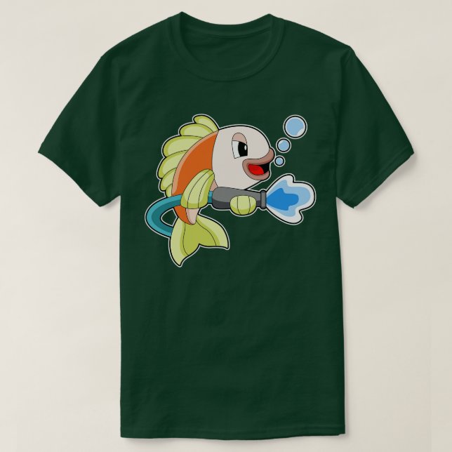 Fish Firefighter Fire Extinguisher  T-Shirt (Design Front)