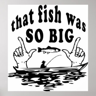 Fish Fishing Comic Fisherman Funny Cartoon Poster