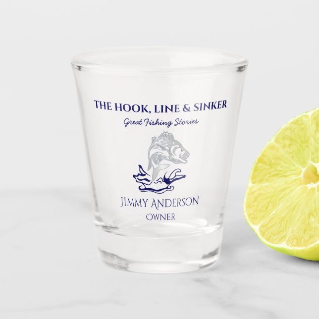 Fish Fishing Fisherman Drinkware Shot Glass (Front)