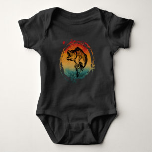 FISH FISHING RETRO VINTAGE  BABY BODYSUIT