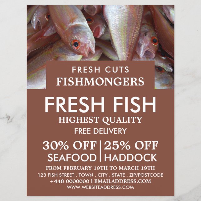 Fish, Fishmonger/Wife, Fish Market Advertising Flyer (Front)