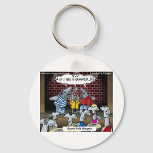 Fish Folk Singers Funny Gifts Tees & Collectibles Key Ring
