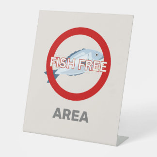Fish Free Area Customised Food Allergy Alert  Pedestal Sign