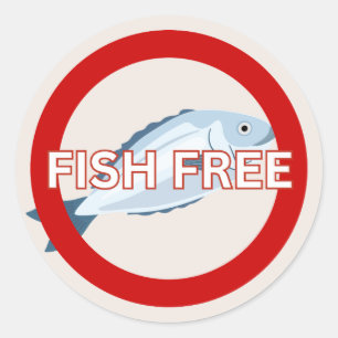 Fish Free Food Allergy Alert Classic  Round Sticker