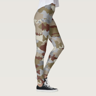 Fish Frenzy Brown Camouflage Leggings