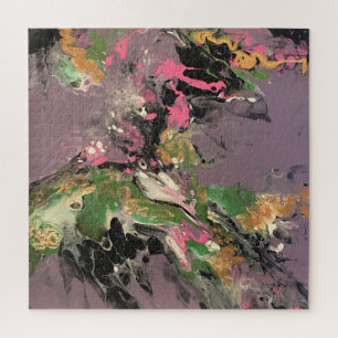 Fish Fry Acryilc Pour Canvas Painting Jigsaw Puzzle