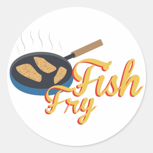 Fish Fry Food Classic Round Sticker (Front)