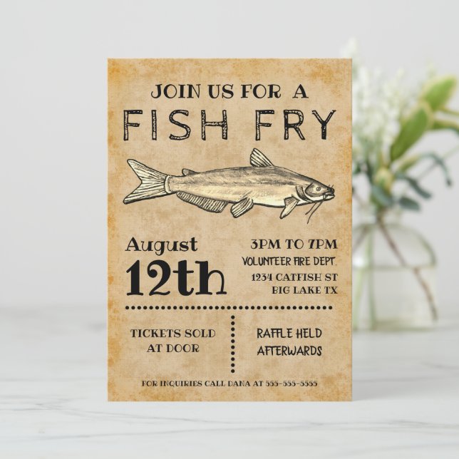 Fish Fry Invitation (Standing Front)