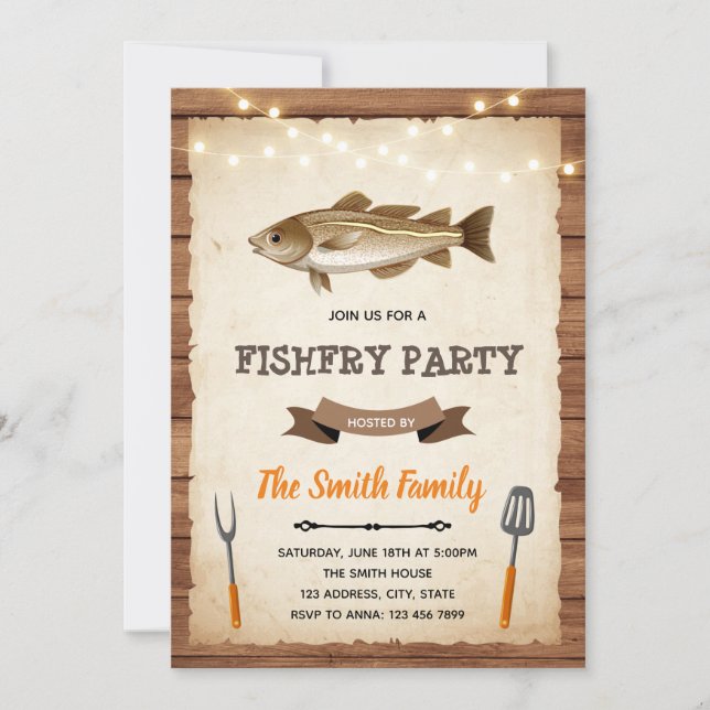 Fish fry party Invitation (Front)