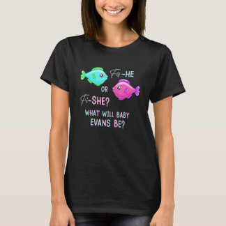 Fish Gender Reveal Cute Pink and Blue Fish Reveal T-Shirt
