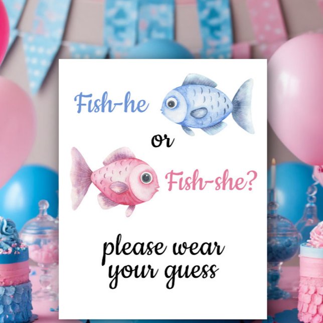 Fish Gender Reveal - Please wear your guess Poster (Creator Uploaded)