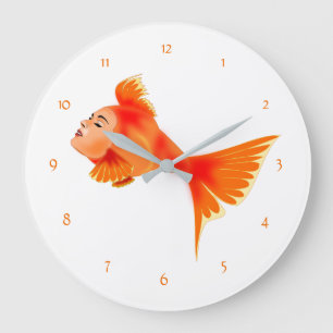 Fish Girl Art Clock - Custom Colours