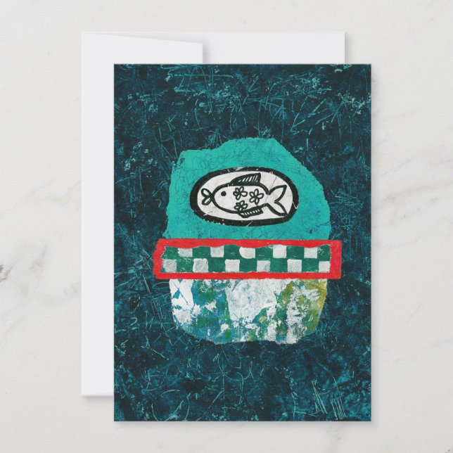 Fish Goes To Market Greeting Card (Front)