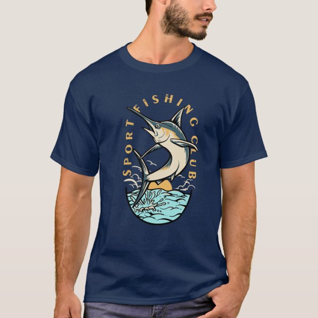 Fish Graphic Fishing Sports Club T-Shirt (Front)