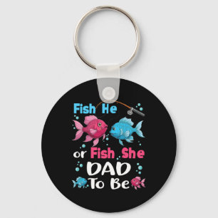 Fish He Or Fish She Gender Reveal Family Matching Key Ring