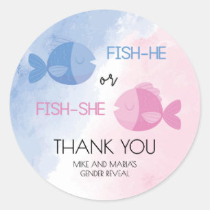 Fish-he or Fish-she gender reveal stickers