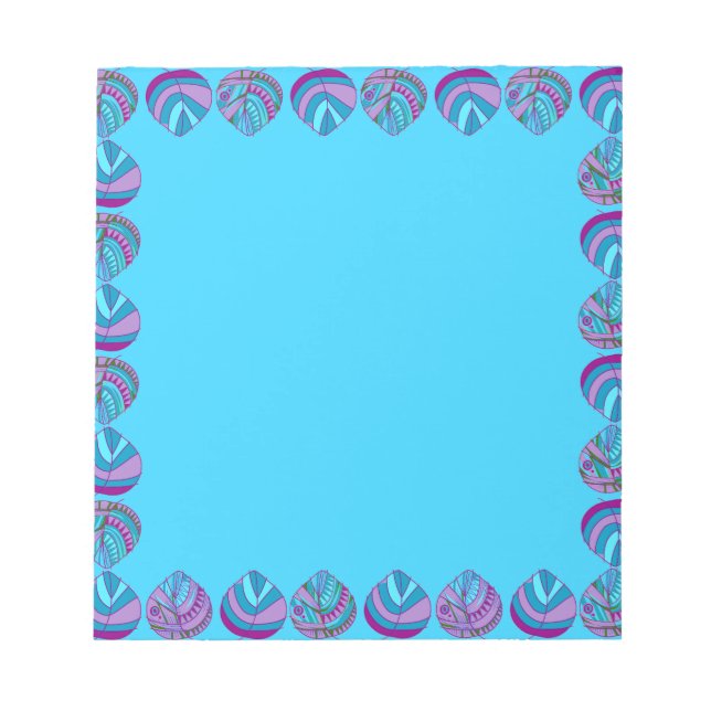 Fish Head Leaves Aqua Multi Notepad (Front)