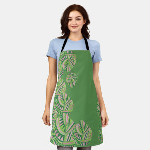 Fish Head Leaves Jazz V Green Dusty Pink 4 Apron