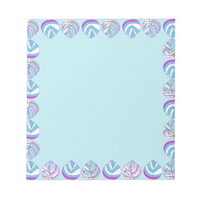 Fish Head Leaves Purple Sky Notepad (Front)