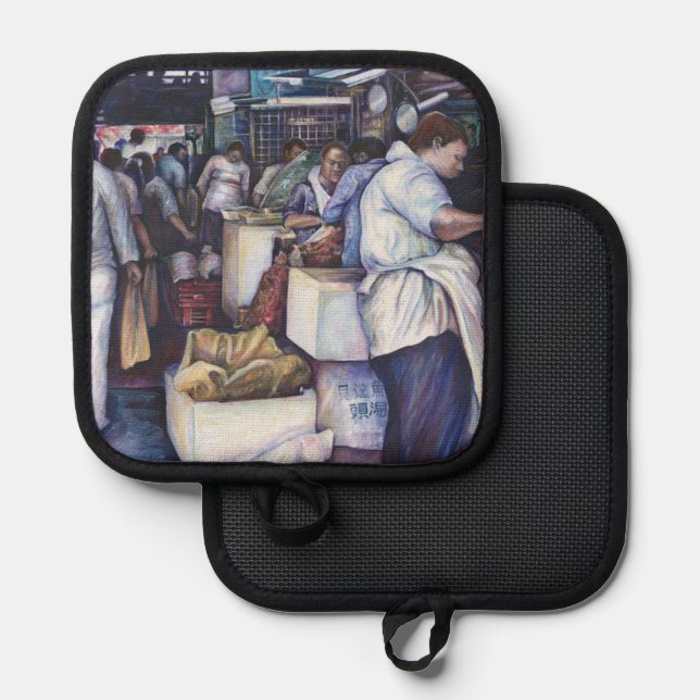 Fish Head Soup, Singapore Pot Holder (Front/Back)