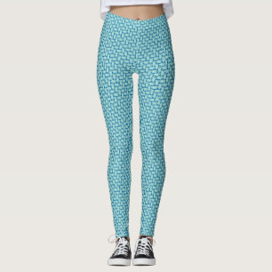Fish Herringbone Pattern Aqua Leggings