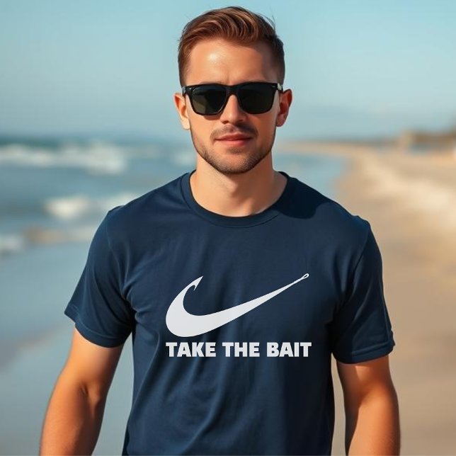 Fish Hook-Fisherman Core-Take the Bait T-Shirt (Fish Hook Take the Bait Fisherman Style Fisherman Fashion Fathers Day Gifts for Dad Gifts for him)