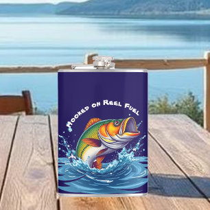 Fish-Hooked on Reel Fuel-Funny Hip Flask