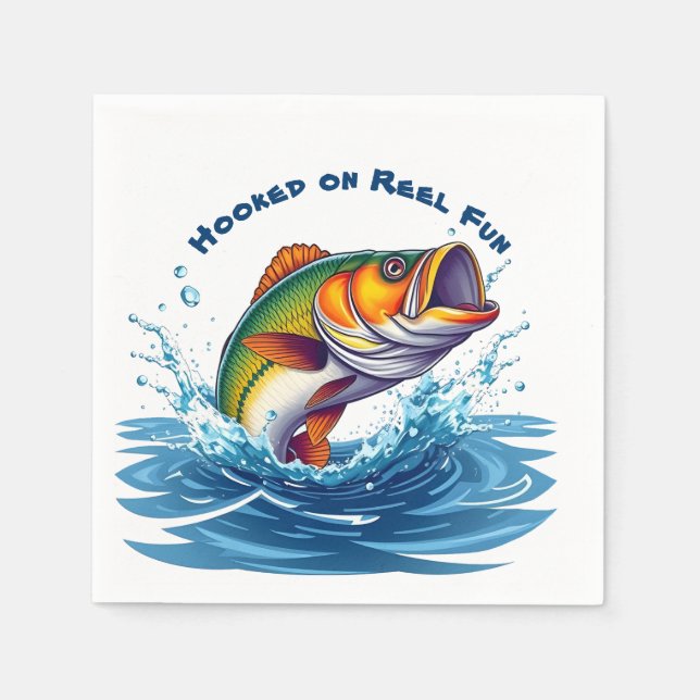 Fish-Hooked on Reel Fun Napkin (Front)
