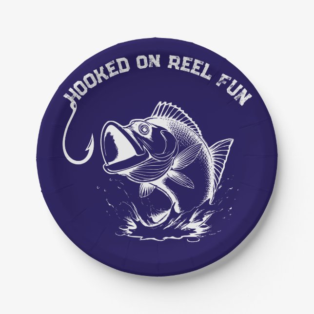 Fish-Hooked on Reel Fun Paper Plate (Front)