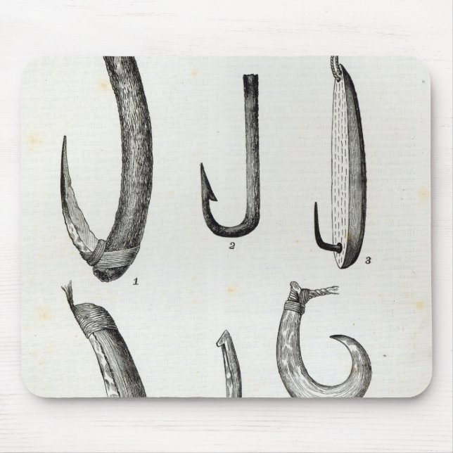 Fish-hooks of Prehistoric and Uncivilised Mouse Pad (Front)
