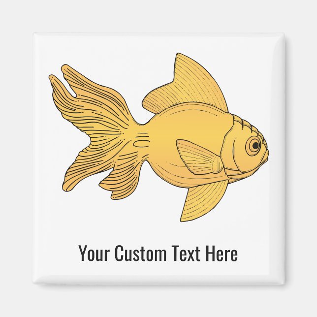 Fish illustration custom text magnet (Front)