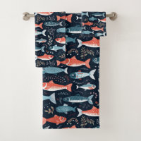 Fish Illustration on Navy Background