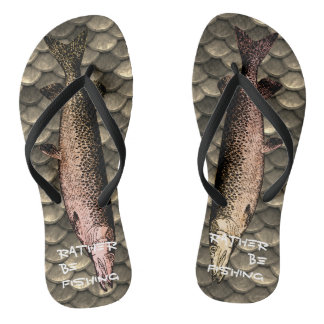 Fish Illustration & scale background Flip-flops Jandals