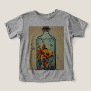 Fish in a Bottle - Unique Aquatic T-Shirt Design