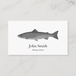 Fish in grey business card