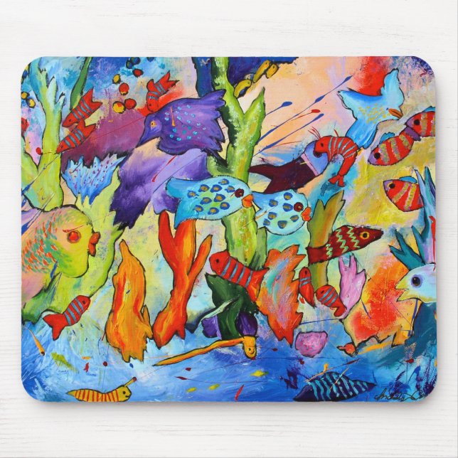 Fish in Our Garden Mouse Pad (Front)