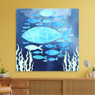 Fish In The Sea Stretched Canvas Print