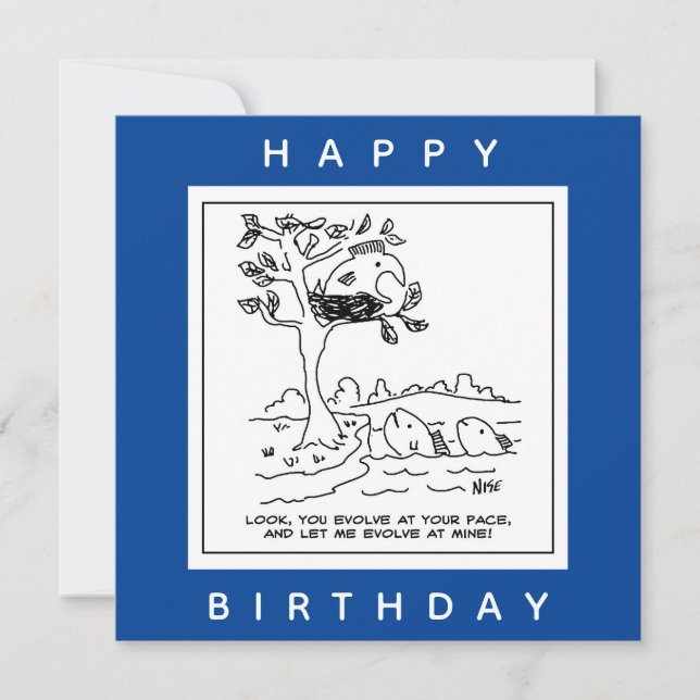 Fish is in a messed up a tree cartoon card (Front)