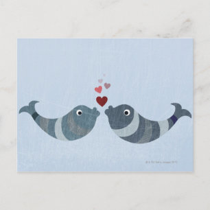 Fish Kissing Postcard