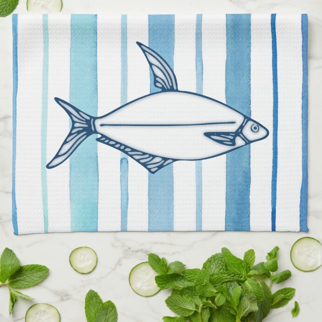 Fish Kitchen Towel (Folded)