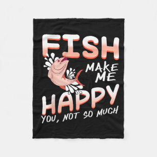 Fish Lift Mood Funny Sarcastic Angler Humour Quote Fleece Blanket