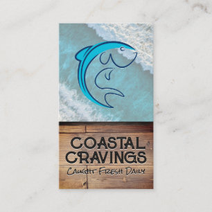 Fish Logo Ocean Background Business Card