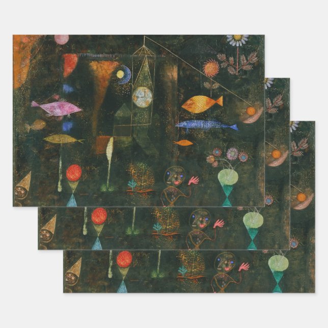 Fish Magic - Paul Klee Wrapping Paper Sheet (Set)