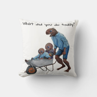 Fish Man Autumn Fun Ride Fantasy Art Pillow