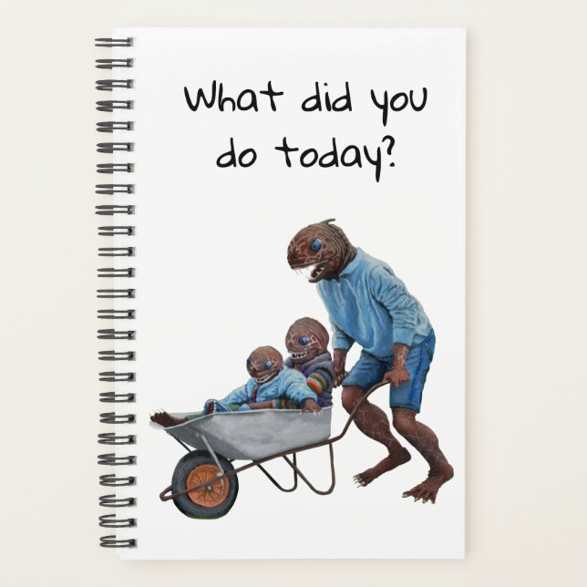 Fish Man Autumn Fun Ride Fantasy Art Planner (Front)