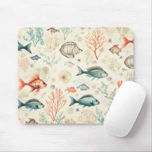 Fish Marine Life Coastal Ocean Coral Underwater Mouse Pad