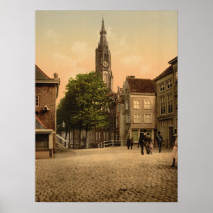 Fish Market and New Church, Delft, Netherlands Poster