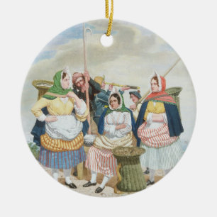 Fish Market by the Sea, c.1860 (oil on canvas) Ceramic Tree Decoration