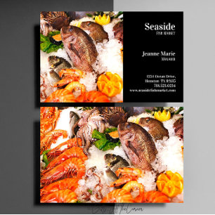 Fish Market In Black Background Business Card