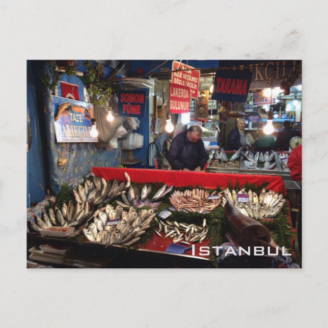 Fish Market - Istanbul Postcard (Front)